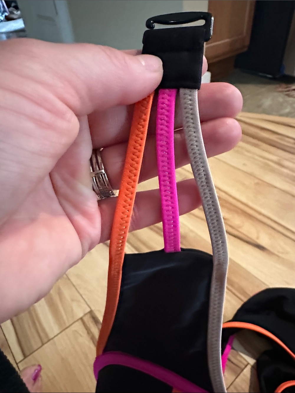 Victoria's Secret Black Bikini with Pink & Orange Trim - Picture 5 of 5